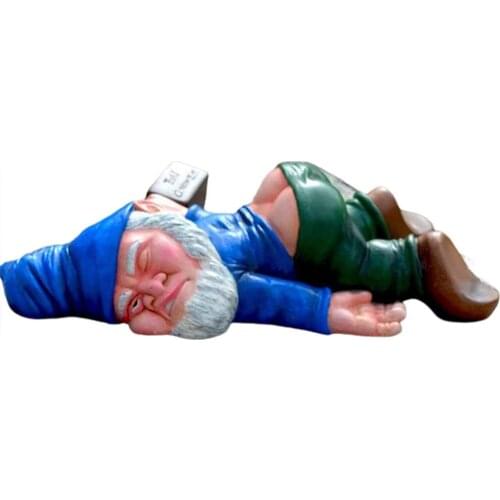 Garden Statue Funny Drunk Dwarf Statue Resin Miniature Decoration for Indoor Outdoor