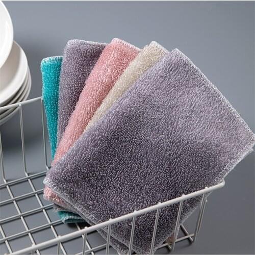 Kitchen Anti-Grease Wiping Rag Super Absorbent Superfine Bamboo Fiber Cleaning Cloth Home Washing Dish Kitchen Cleaning Towel