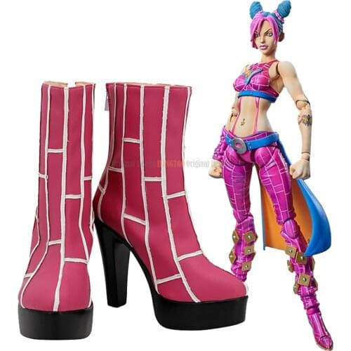 Trish Una Customized Short Boots Cosplay JoJos Bizarre Adventure Trish Una Cosplay Shoes High Heel Boots