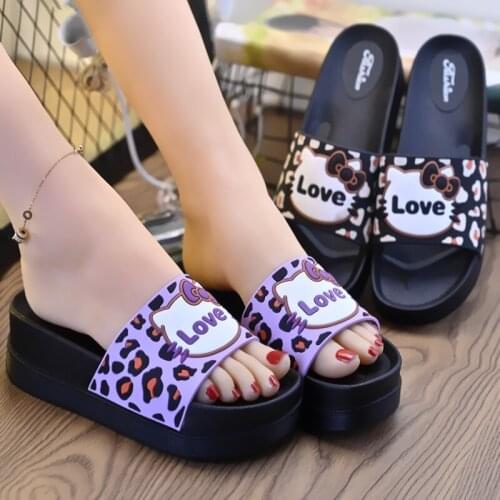 2021 Summer Outside The New Cartoons Lovely Cat Slides Thick Bottom Fashion Women Shoes Shallow Casual Med (3cm-5cm) Flip Flops