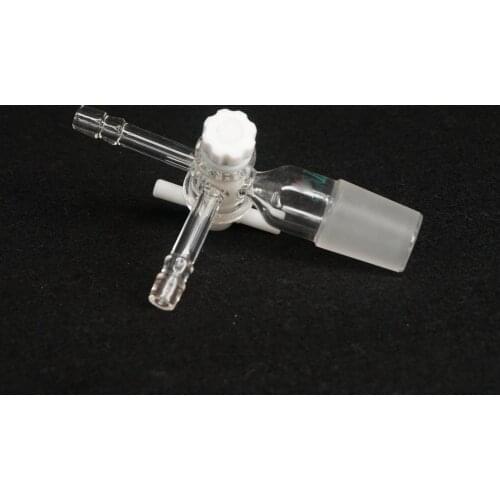 24/29 Joint T Type Glass Adapter Three-Way PTFE Stopcock 125mm Length Lab Ware