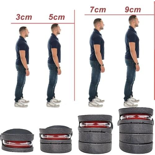 3-9cm Height Increase Insole With Air Cushion Height Lift Adjustable Cut Shoe Heel Insert Taller Support Absorbant Foot Pad