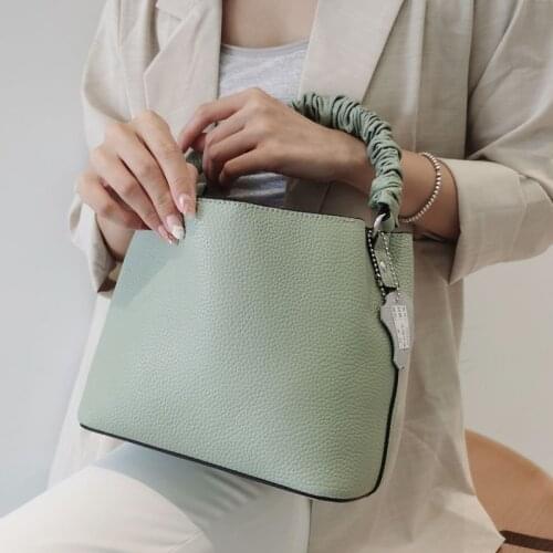 Fashion Bucket Bags Women Soft Genuine Leather Crossbody Bag Luxury Designer Handbags Female Shoulder Messenger Bag Solid Color
