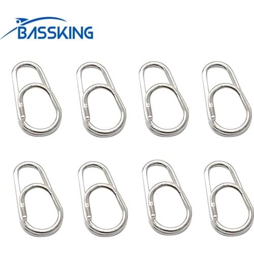 TAF BASSKING 8Pcs/pack Fishing Connector Quality Drag Power 45kg Pin Stainless Steel Bearing Rolling Swivel Fishing Accessories