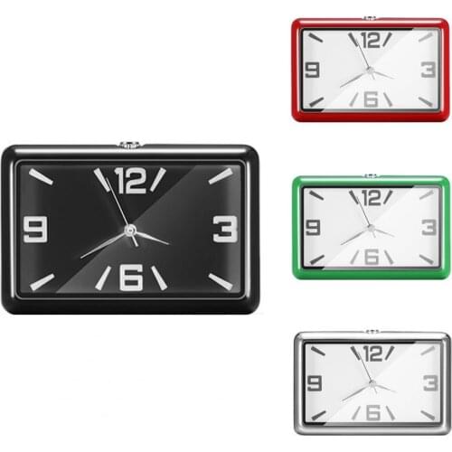 Universal Fashion Square Car Clock Interior Decoration Self-adhesive Electronic Vent Clip Watch Car Styling Accessories For Gift