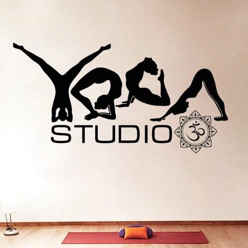 Vinyl Wall Decal Yoga Studio Poses Word Buddhism Meditation Wall Stickers Yoga Gym Decoration Decals Removable Wallpaper X976