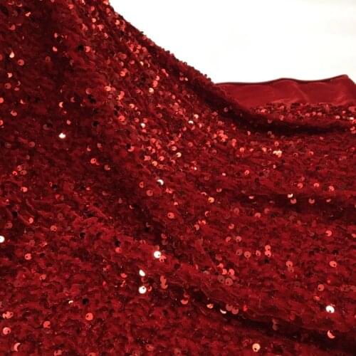 21 colors (5yards/pc) High quality allover red sequins embroidered African velvet lace fabric soft for attractive dress FSS373