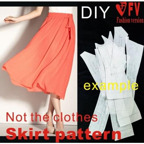 DIY handmade clothing cutting design drawing customized womens fashion half skirt mid skirt 1:1 physical pattern MBQ-3