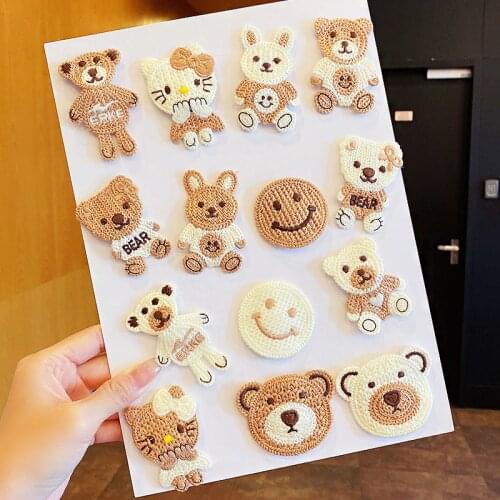 New Girls Cute Knitting Cartoon Cat Bear Rabbit Hairpin Children Sweet Hair Decorate Hair Clip Barrette Fashion Hair Accessories