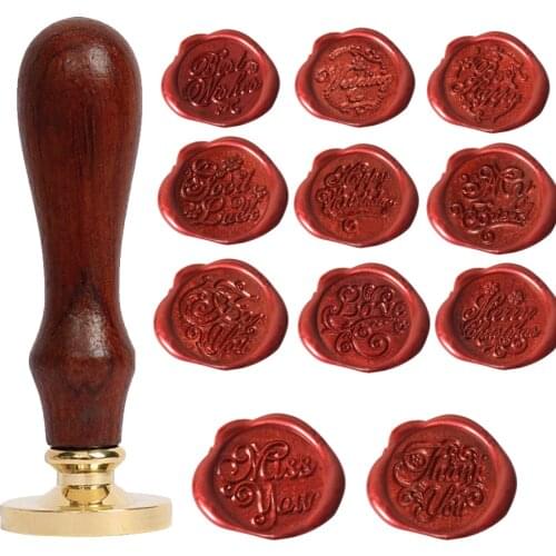 1pc Thank You Wood Rubber Stamp for Scrapbooking Blessing Greeting Letter For You Good Luck Handmade Craft Round Wooden Stamp