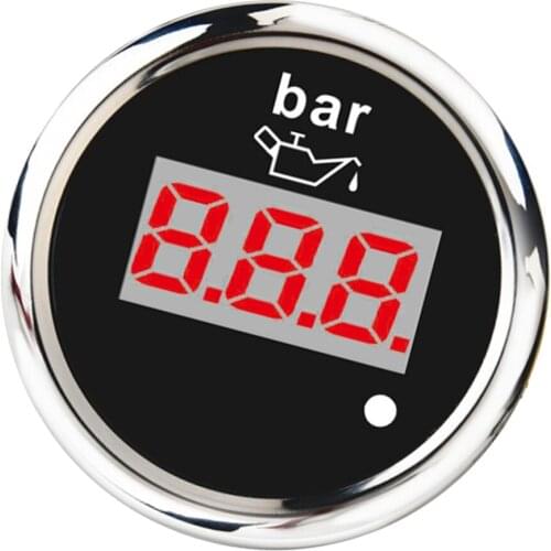 2" Digital Red LED Oil Pressure Press 52mm Car Gauge Black Meter 0-10BAR