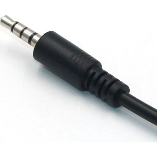 20cm Black 3.5mm Male AUX Audio Plug to USB Female Converter Cable