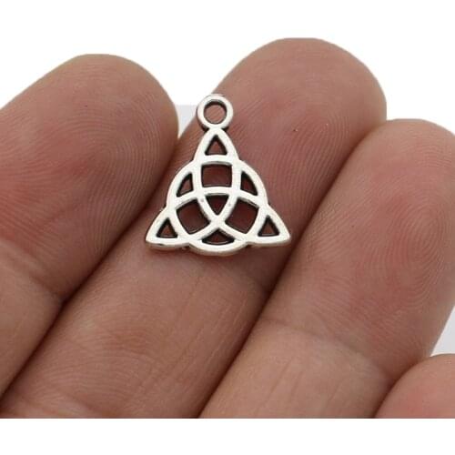30pcs Silver Plated Triangle Charms Pendants for Jewelry Making Bracelet DIY Accessories 16X15mm