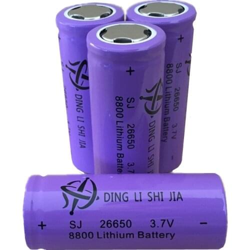 DING LI SHI JIA 4pcs 26650 Battery Rechargeable Battery 3.7V 8800mAh Li-ion Battery For LED Flashlight Torch Batteries
