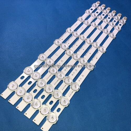 6pcs 374mm 8 LED Backlight Lamp strip For Hit achi 42" TV Innotek 42FHD-L NDV REV0.2 42HXT12U VES420UNDL-N01 42HXT12U LED42F7275