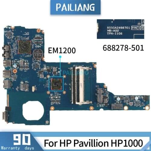 688278-501 688278-001 For HP Pavillion HP1000 EM1200 Mainboard 6050A2498701 DDR3 Laptop motherboard tested OK