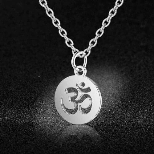 AAAAA Quality 100% Stainless Steel Om Charm Necklace for Women Never Tarnish Jewelry Necklace Wholesale Fashion Charm Necklaces