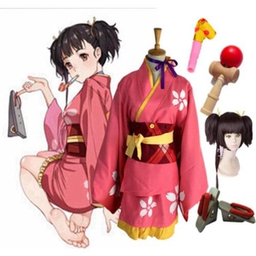 Anime Kabaneri of the Iron Fortress Mumei Kimono uniform Full sets Cosplay Costume Halloween cartoon Costume