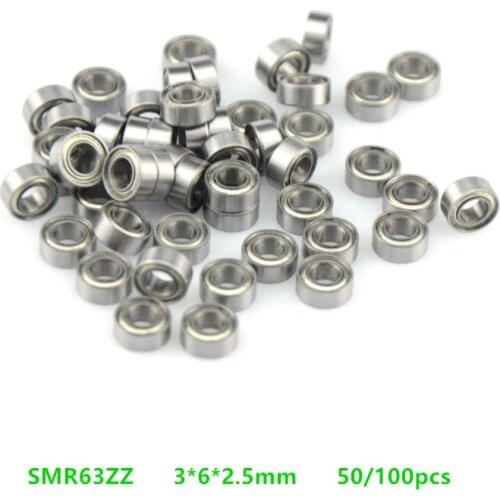 Free shipping 50/100pcs SMR63ZZ SMR63 ZZ L-630ZZ ABEC-5 3*6*2.5mm stainless steel Deep Groove Ball Bearing 3x6x2.5mm S673ZZ