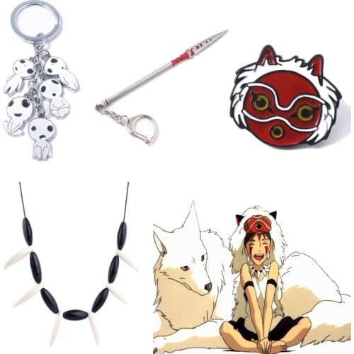 Mononoke Hime Kodama Keychain Princess Mononoke Elf Tree Elves Spirits Pendant Key Chain For Women Child Car Bag Keyring Jewelry