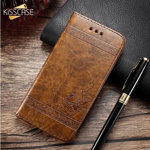 KISSCASE Retro PU Leather Case For Samsung Galaxy Note 9 8 S9 S8 S7 edge Stand Wallet Cases For Samsung Galaxy S9 Plus SS8 Plus