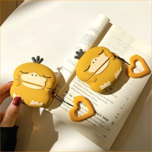 Pokemon Airpods Case for Airpods1 2 Airpods Pro Cute Cartoon Psyduck Bluetooth Headset Shell Men Women Unisex Birthday Gift