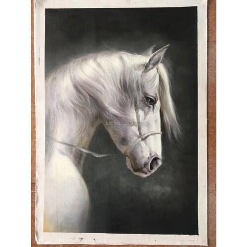 Cry White Animal Horse Canvas Painting Living Room Restaurant Interior Decoration Picture Wall Art Hand Painted Oil Painting