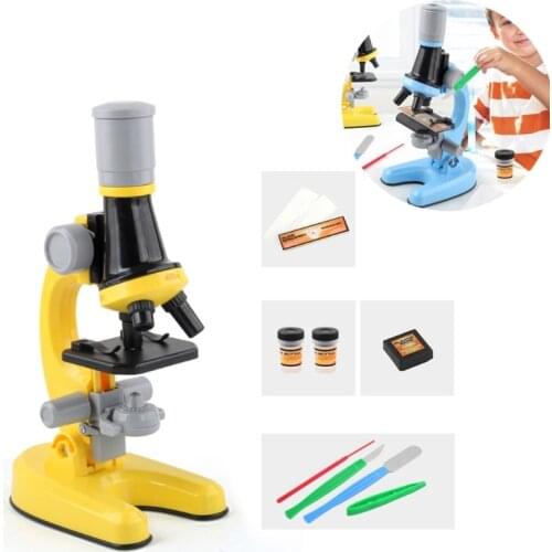 G8DA Kids Biological Microscope Microscope Kit Lab LED 100X-400X-1200X Science Educational Toy Gift for Childrens