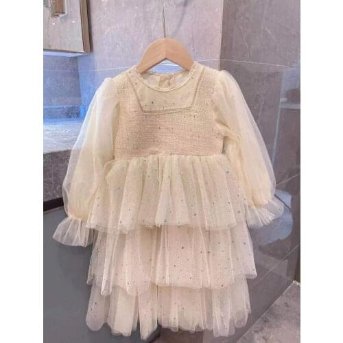 Girl Dress Kids Baby Gown 2021 Sequins Thicken Winter Autumn Princess Casual Outwear Long Sleeve Flower Girl Dress Children Clot