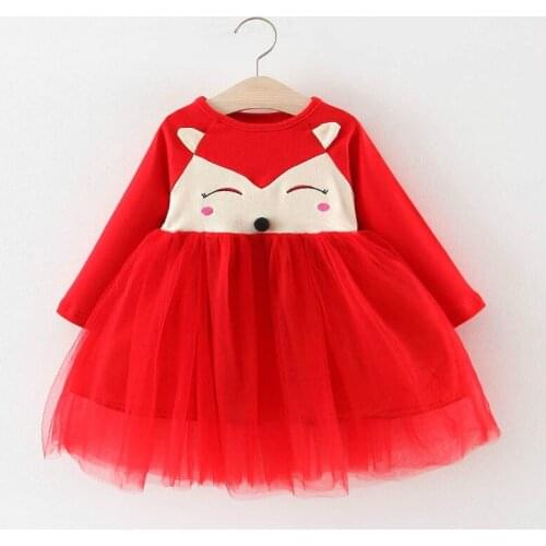 2020 Infant Dress Long Sleeve Cartoon Cute Newborn Baby Party Princess Dress Baby Girl 1 Year Birthday Dress Kids Girls Clothing