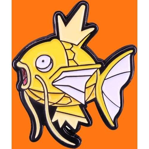 Crown Fish Enamel Pins Cute Infauna Metal Cartoon Brooch Backpack Hat Bag Collar Lapel Badges Men Women Fashion Jewelry Gifts