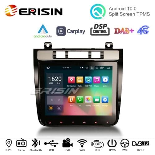 Erisin 8141 8.4" Octa-Core CarPlay Android 10.0 Car Stereo GPS 4G WiFi TPMS DVR DTV Canbus DAB Auto Radio for VW TOUAREG