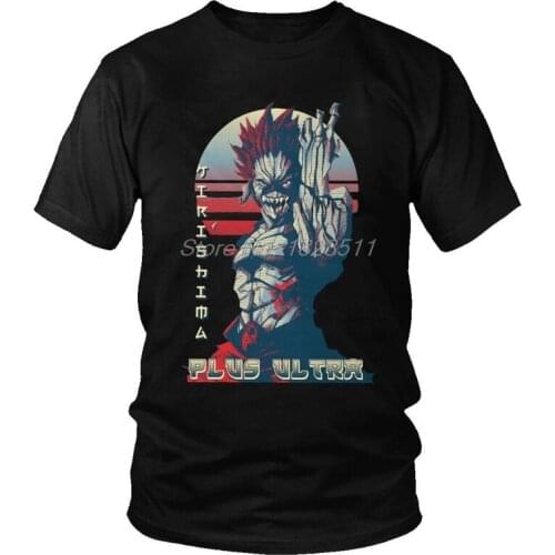 Hero My Academia Eijiro Kirishima T-Shirts Men Streetwear T Shirts Short Sleeve Anime Manga MHA Tshirts Cotton Tee Top Clothing