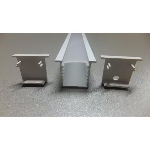 DEEP-RECESS Aluminum Profile with Flange And Opal Matte Diffuser for LED Strip Light Flush Mount Applications. 1M (3.28 ft)