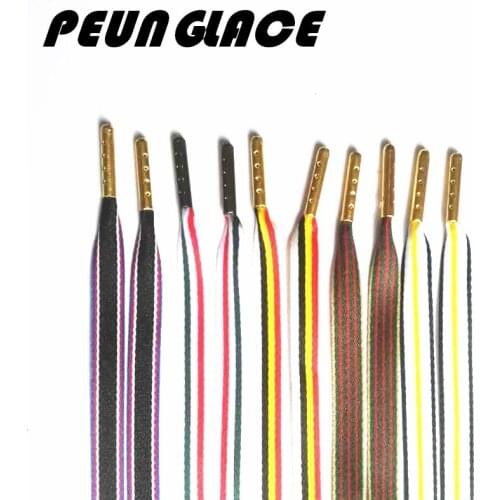 Quality PeungLace 1000 pairs/lot Striped Ribbon Laces Flat Polyester 10mm Shoelaces