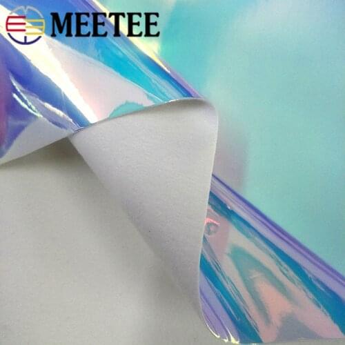 Meetee 50/100X138cm Synthetic Leather Fabric PU Mirror Reflective Waterproof Fabric DIY Crafts Bag Clothes Sewing Accessories