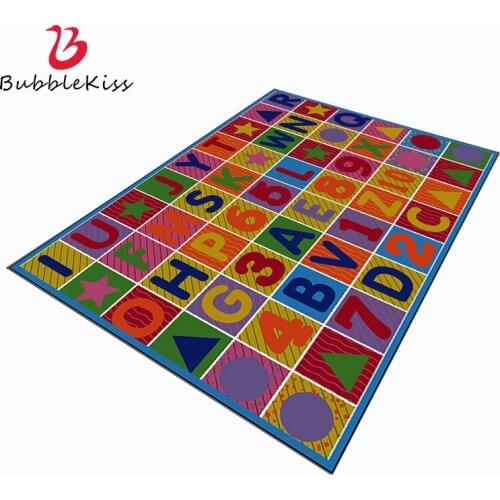 Bubble Kiss 2020 Nordic Style Carpet Cute Cartoon Alphabet Pattern Bedroom Decor Area Rugs Non-slip Rug for childrens Room