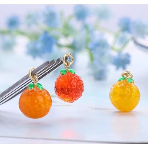 Min order 20pcs/lot color print glass cartoon orange shape copper floating locket charms diy jewelry earring/garment accessory