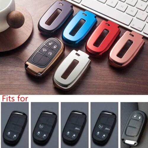 Soft TPU Car Key Cover Case Key Chain Key Chain Protector For Jeep Grand Cherokee Chrysler 300C Renegade Fiat Freemont 2018
