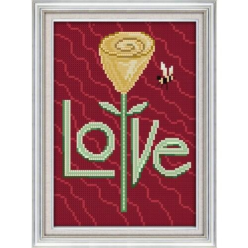 Love DIY Home Decor Beginner Cross Stitch Kits Printed Canvas DMC Counted printed Cross-stitch set Embroidery Needlework Kit