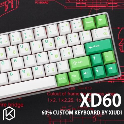 Xd60 xd64 Custom Mechanical Keyboard Kit up tp 64 keys Supports TKG-TOOLS Underglow RGB PCB GH60 60% programmed gh60 kle
