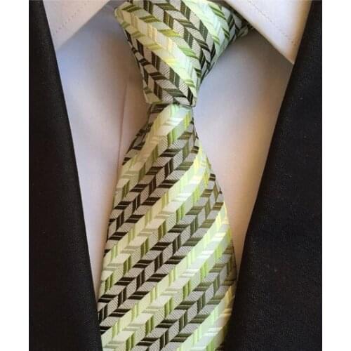 8cm New Design Men Ties Yellow Diagonal Striped Necktie for Party