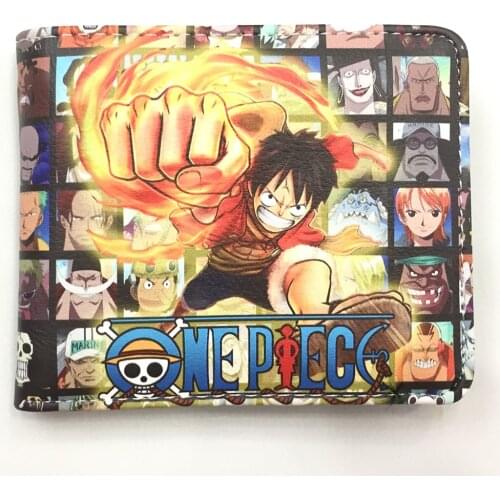Hot Anime Japanese One Piece Wallet Student Childrens PU Leather Short Wallets Cute Cartoon Movies Men Purse Creative Gift