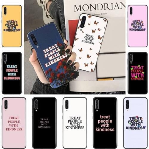 Treat people with kindness letter Luxury Phone Cover For Samsung A20 A30 30s A40 A7 2018 J2 J7 prime J4 Plus S5 Note 9 10 Plus