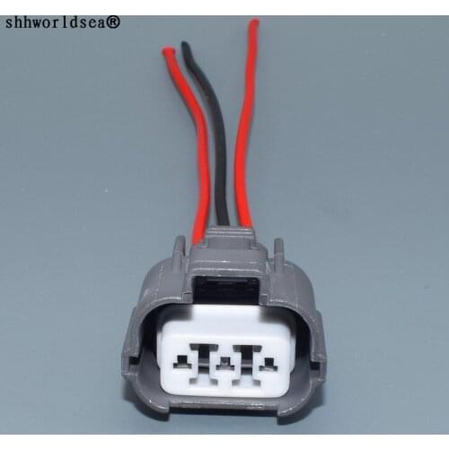 Shhworldsea 3 Pin way Auto Connector HeadLight Leveling Device Plug 6189-0130 For Honda B-Series