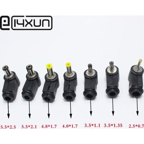 10pcs Male DC Power Plug Connector Angle 90 degree L Shaped plastic 5.5*2.5 5.5*2.1 4.8*1.7 4.0*1.7 3.5*1.35 3.5*1.1 2.5*0.7mm