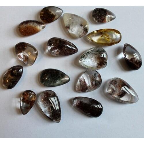 Random Natural Ghost Phantom Quartz Crystal Stone Gem Specimen Healing Stone Pendant 20*15MM