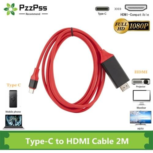 PzzPss USB 3.1 USB-C Type-C to HDMI Cable USB 3.1 to HDMI 4K Adapter Cables for MacBook Samsung Galaxy S9/S8 Huawei USB-C Cable