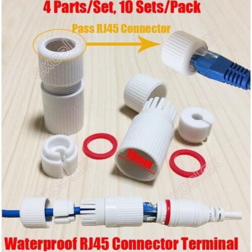 10PCS/Lot Inner 19mm Finished RJ45 Modular Waterproof Connector Cap Terminal Cover for Outdoor Network IP Camera Pigtail Cable