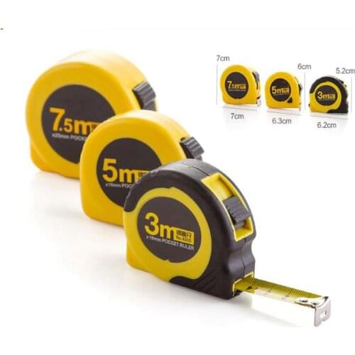 3m 5m 7.5m retractable portable stainless steel metric precision tape measure ruler used for household, woodworking, enginnering